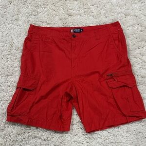 Chaps Men’s Bright Red Cargo Shorts Sz 40”